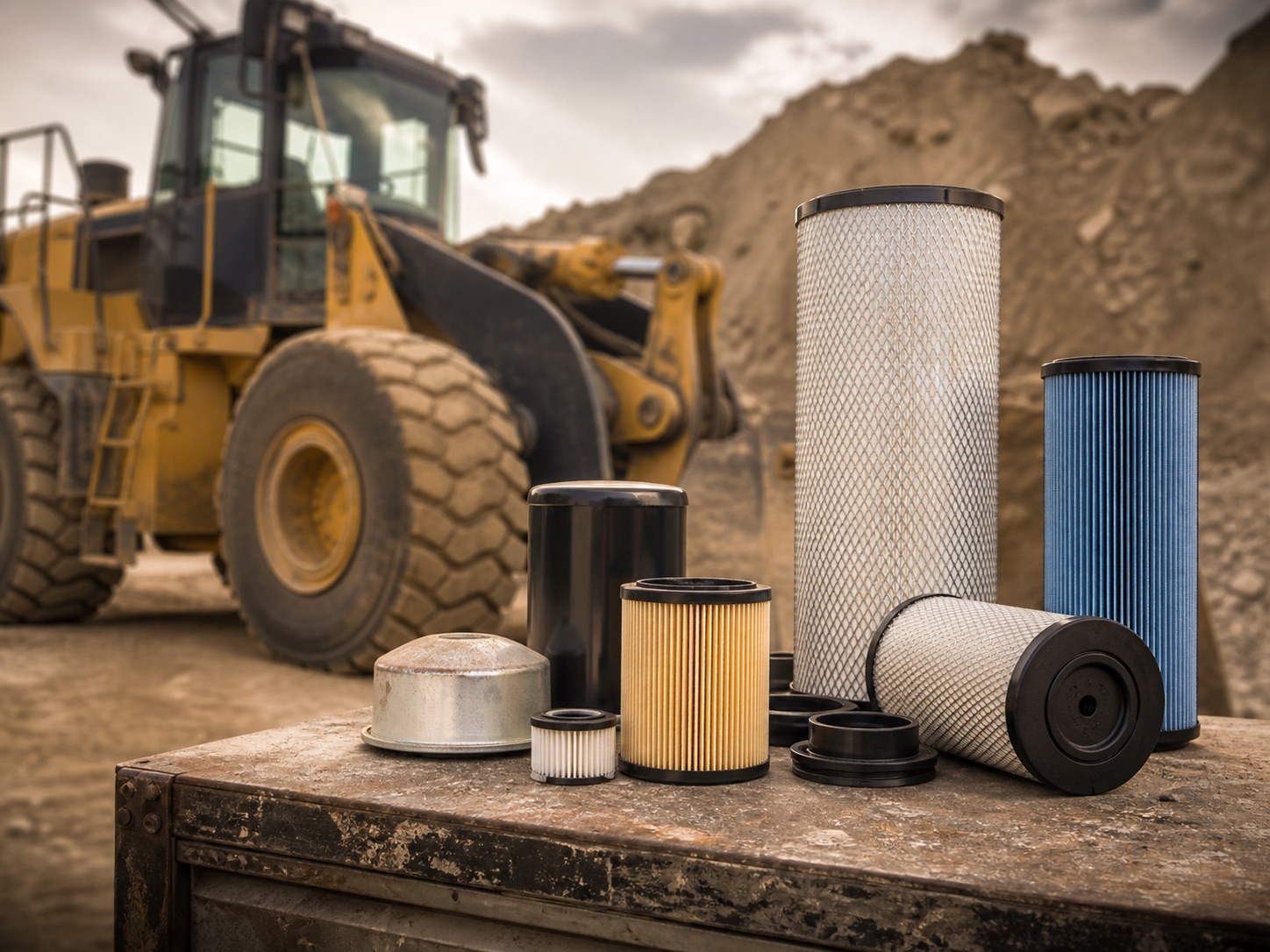 Construction Machinery replacement filter application visual