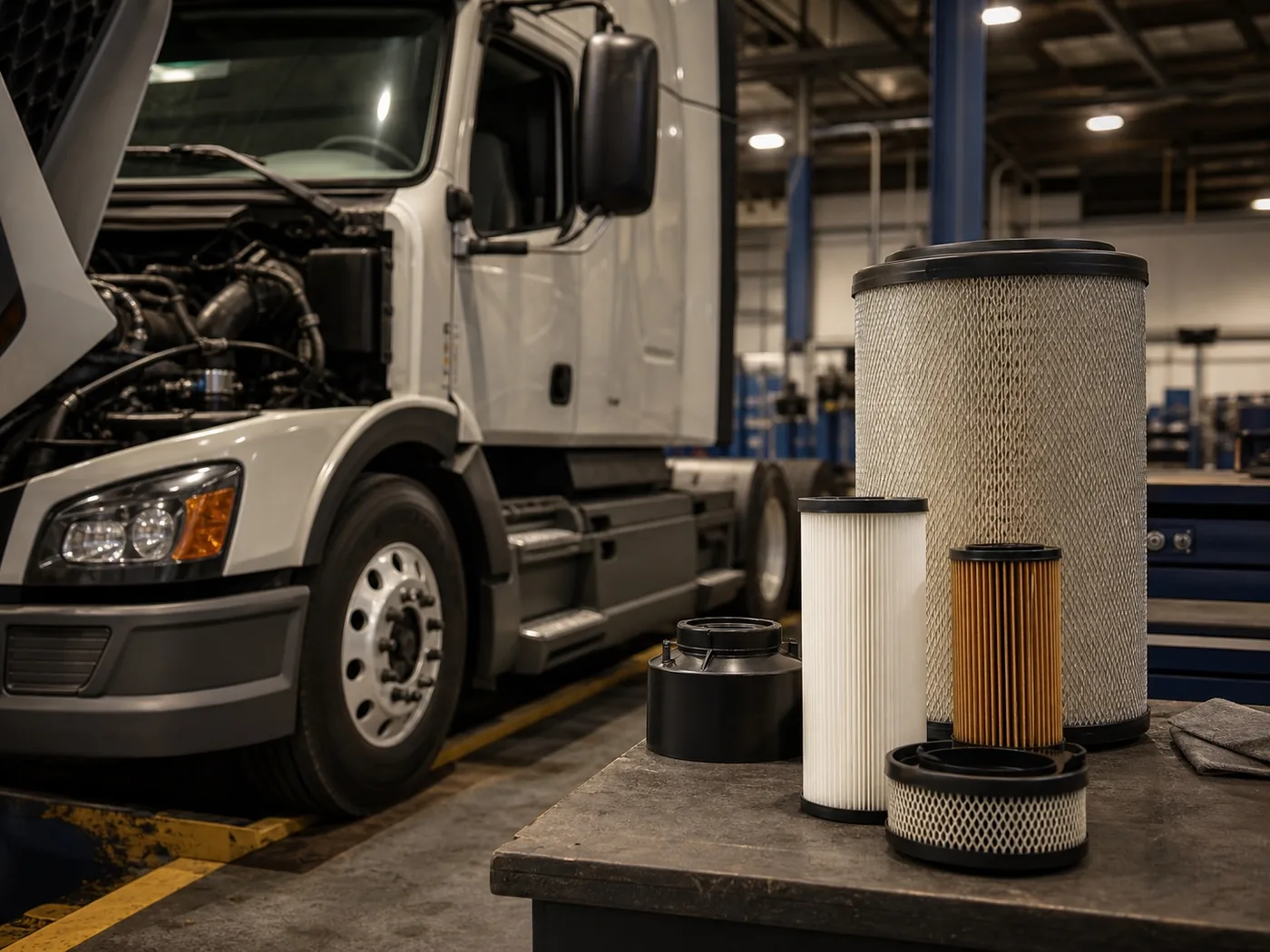 Heavy-duty truck filtration application visual